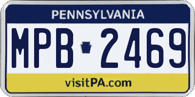 PA license plate MPB2469