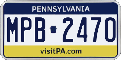 PA license plate MPB2470