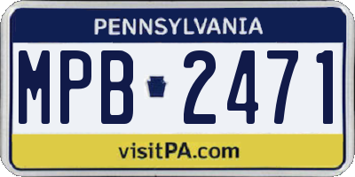 PA license plate MPB2471