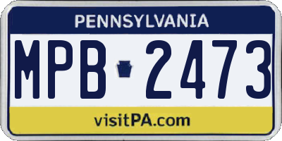 PA license plate MPB2473