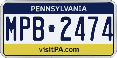 PA license plate MPB2474