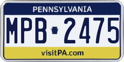 PA license plate MPB2475