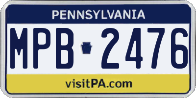 PA license plate MPB2476