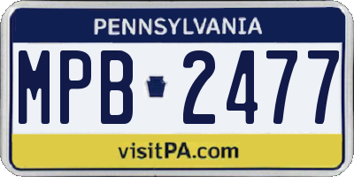 PA license plate MPB2477