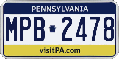 PA license plate MPB2478