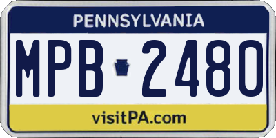 PA license plate MPB2480