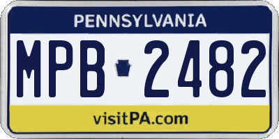 PA license plate MPB2482