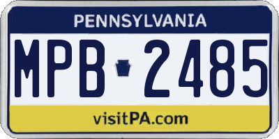 PA license plate MPB2485