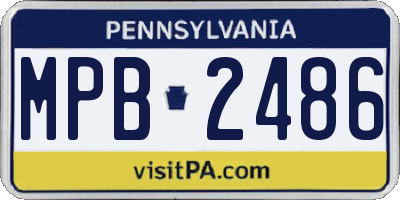 PA license plate MPB2486