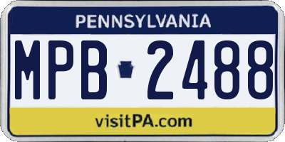 PA license plate MPB2488