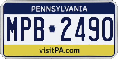 PA license plate MPB2490