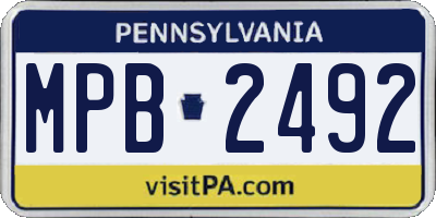 PA license plate MPB2492