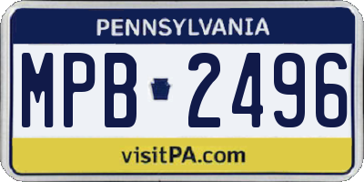 PA license plate MPB2496