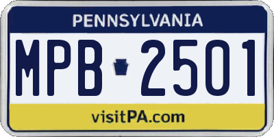 PA license plate MPB2501