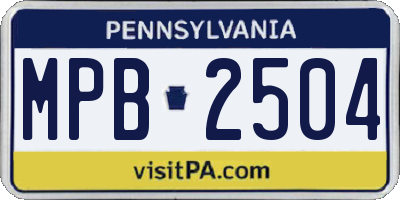 PA license plate MPB2504