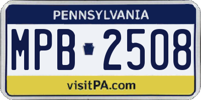 PA license plate MPB2508