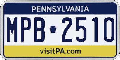 PA license plate MPB2510