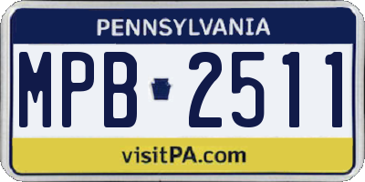 PA license plate MPB2511