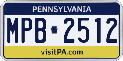 PA license plate MPB2512