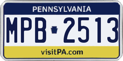 PA license plate MPB2513
