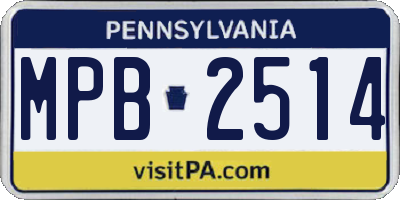 PA license plate MPB2514