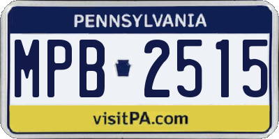 PA license plate MPB2515