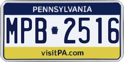 PA license plate MPB2516