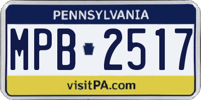 PA license plate MPB2517