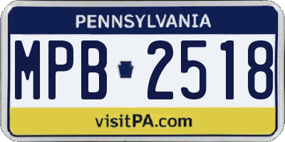 PA license plate MPB2518