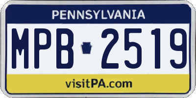 PA license plate MPB2519