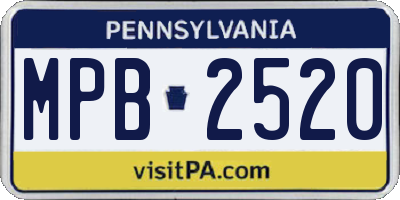 PA license plate MPB2520
