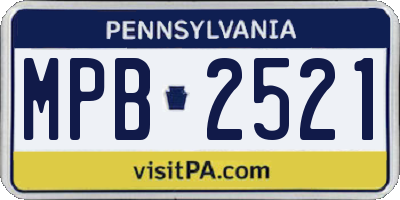 PA license plate MPB2521