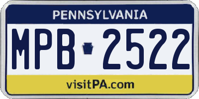 PA license plate MPB2522