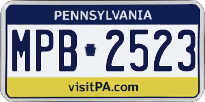 PA license plate MPB2523