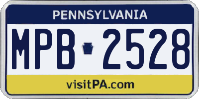 PA license plate MPB2528