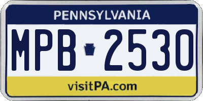 PA license plate MPB2530