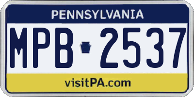 PA license plate MPB2537