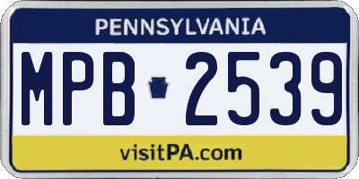 PA license plate MPB2539