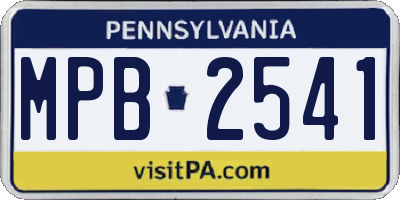 PA license plate MPB2541