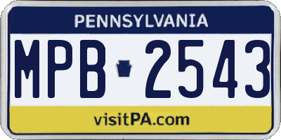 PA license plate MPB2543