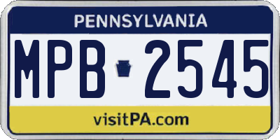 PA license plate MPB2545