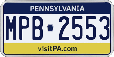 PA license plate MPB2553