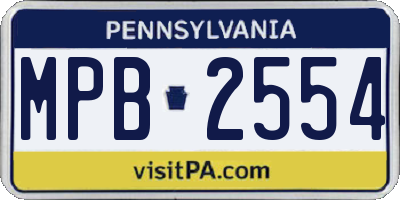 PA license plate MPB2554