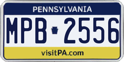 PA license plate MPB2556