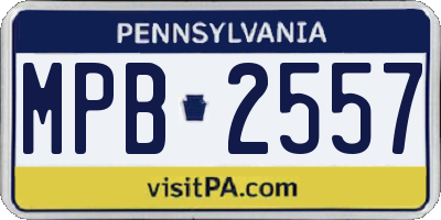 PA license plate MPB2557