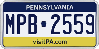 PA license plate MPB2559