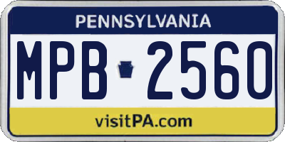 PA license plate MPB2560