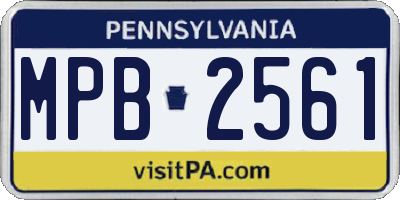 PA license plate MPB2561