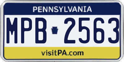 PA license plate MPB2563