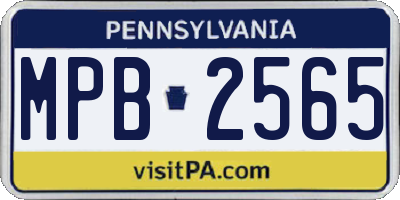 PA license plate MPB2565
